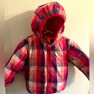 Girls Northface Jacket Double faced Pink Print